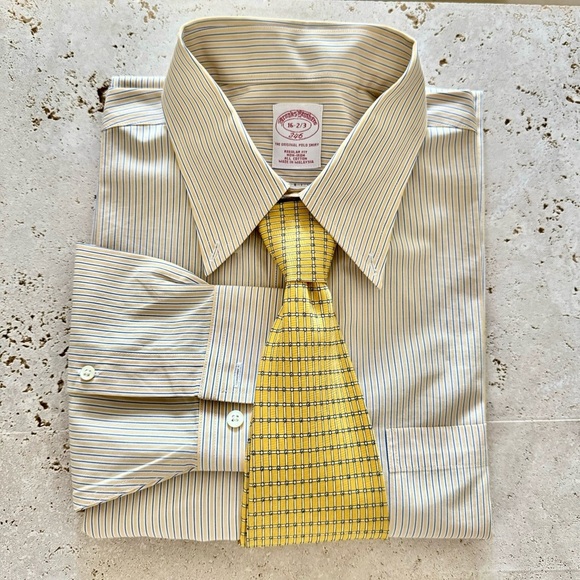 Brooks Brothers The Original Polo Shirt Regular Fit Stripped Non Iron Sz Large - Picture 3 of 17